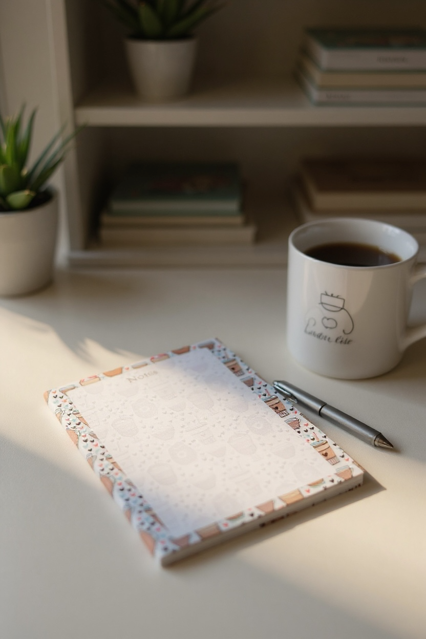 ☕ Cute Coffee Themed Notepads – 4x6 Inch Stationery Pads for To-Do Lists, Journaling & Notes