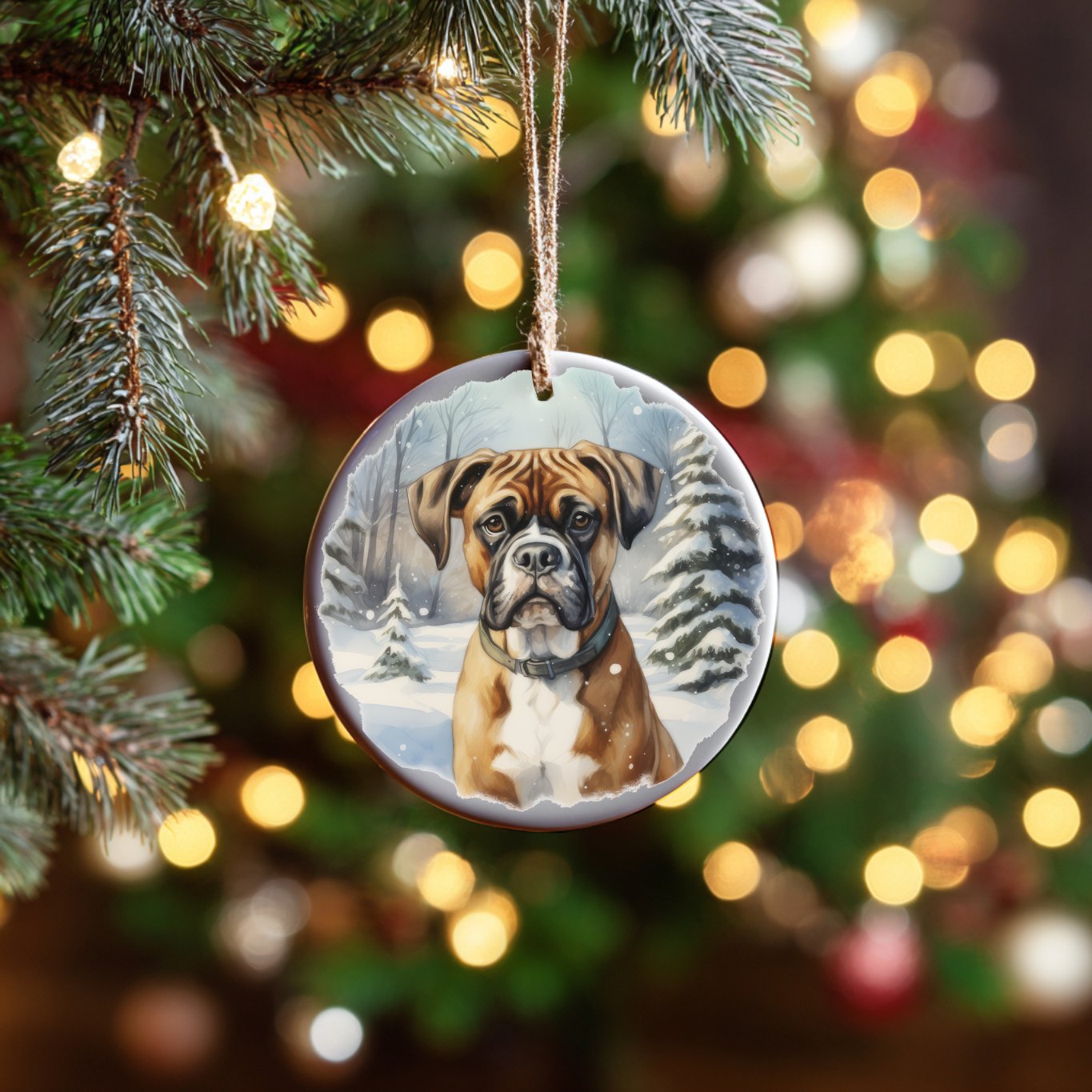Personalized Dog Breed Christmas Ornament – Custom Ceramic Pet Keepsake with Name