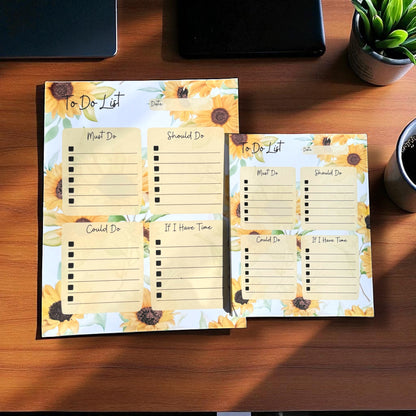 🌻 Sunflower To-Do List Notepad – Bright & Cheerful Daily Planner