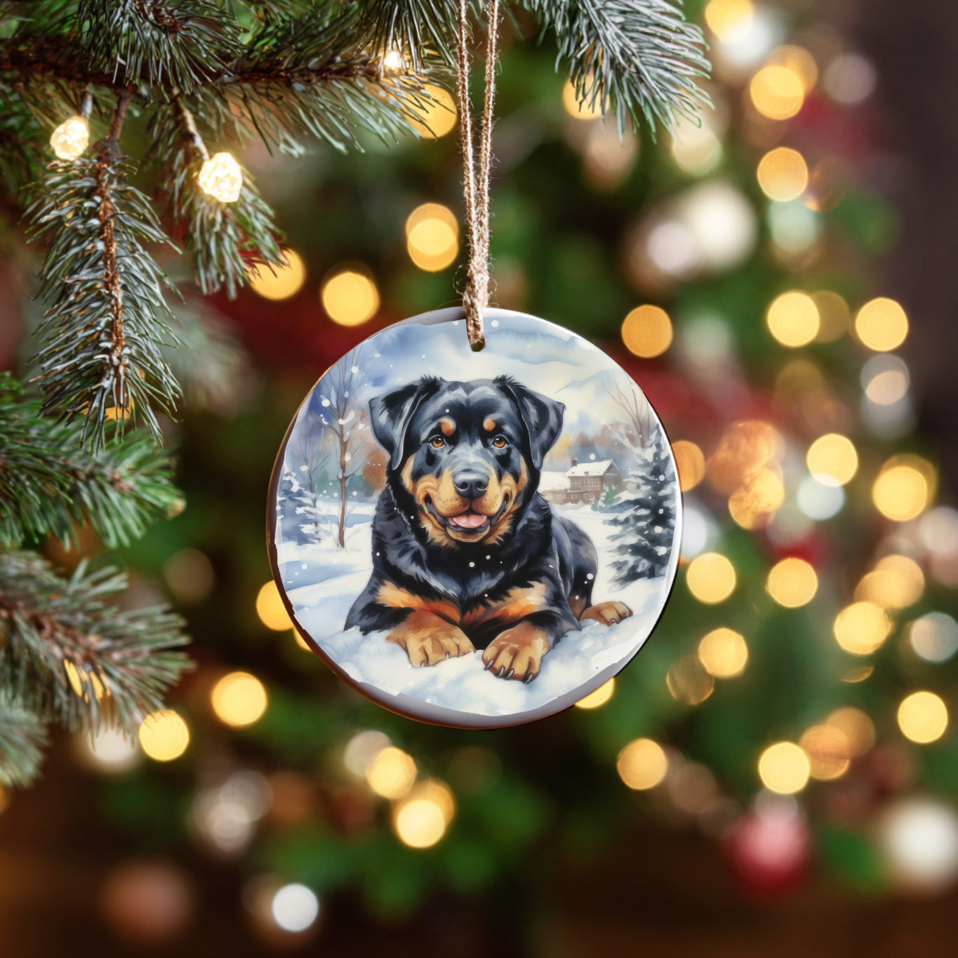Personalized Dog Breed Christmas Ornament – Custom Ceramic Pet Keepsake with Name