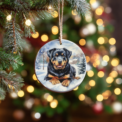 Personalized Dog Breed Christmas Ornament – Custom Ceramic Pet Keepsake with Name