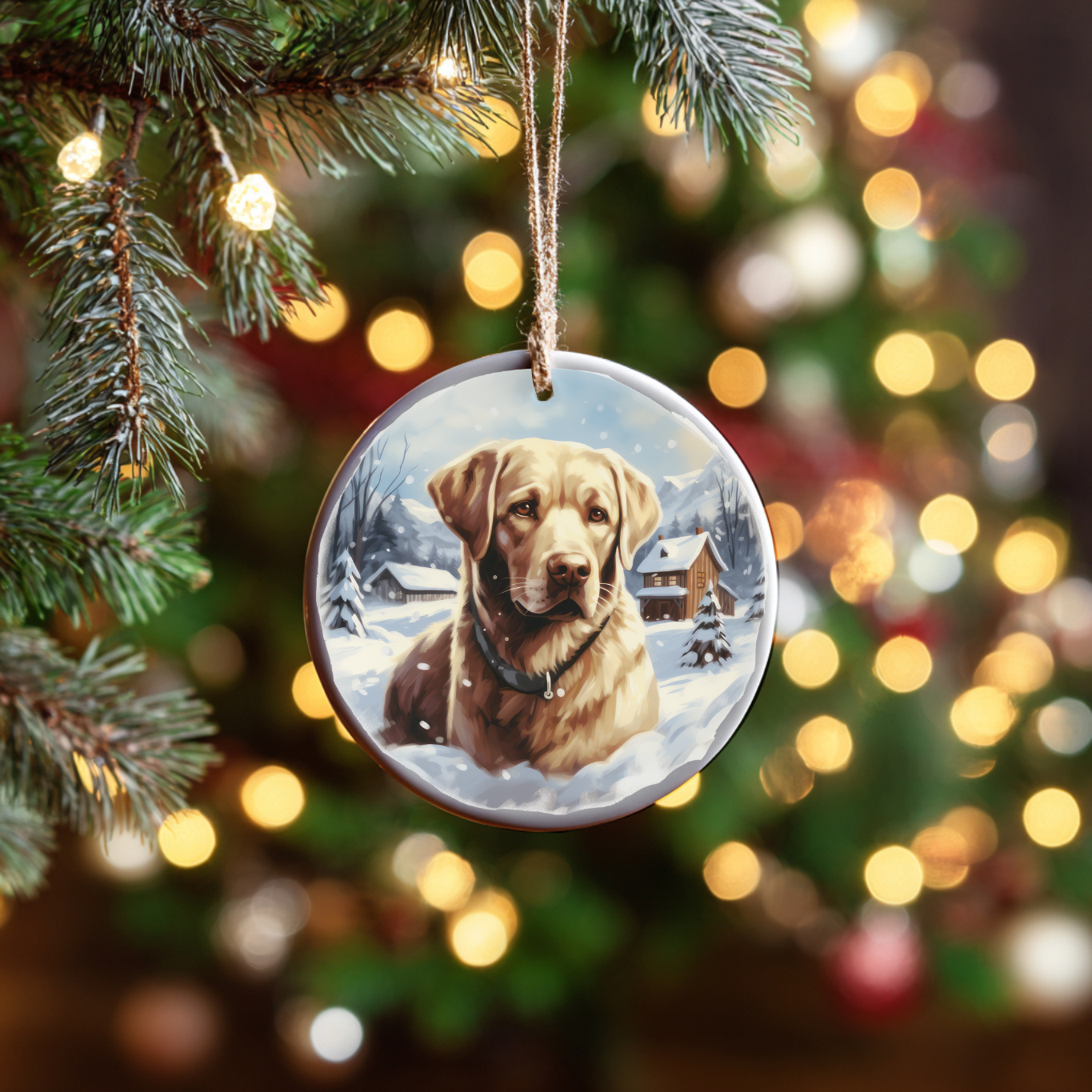 Personalized Dog Breed Christmas Ornament – Custom Ceramic Pet Keepsake with Name