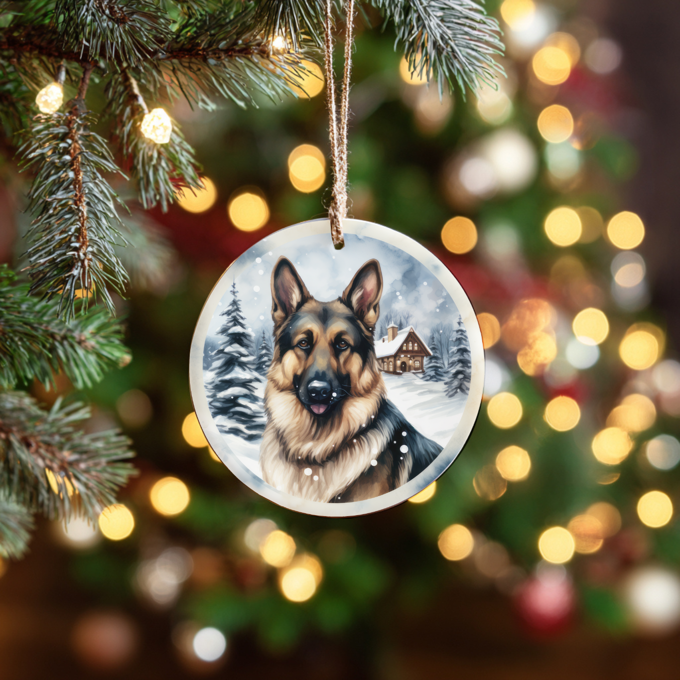 Personalized Dog Breed Christmas Ornament – Custom Ceramic Pet Keepsake with Name
