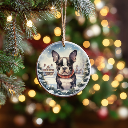 Personalized Dog Breed Christmas Ornament – Custom Ceramic Pet Keepsake with Name