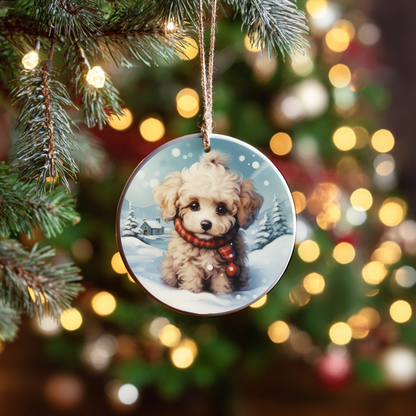 Personalized Dog Breed Christmas Ornament – Custom Ceramic Pet Keepsake with Name