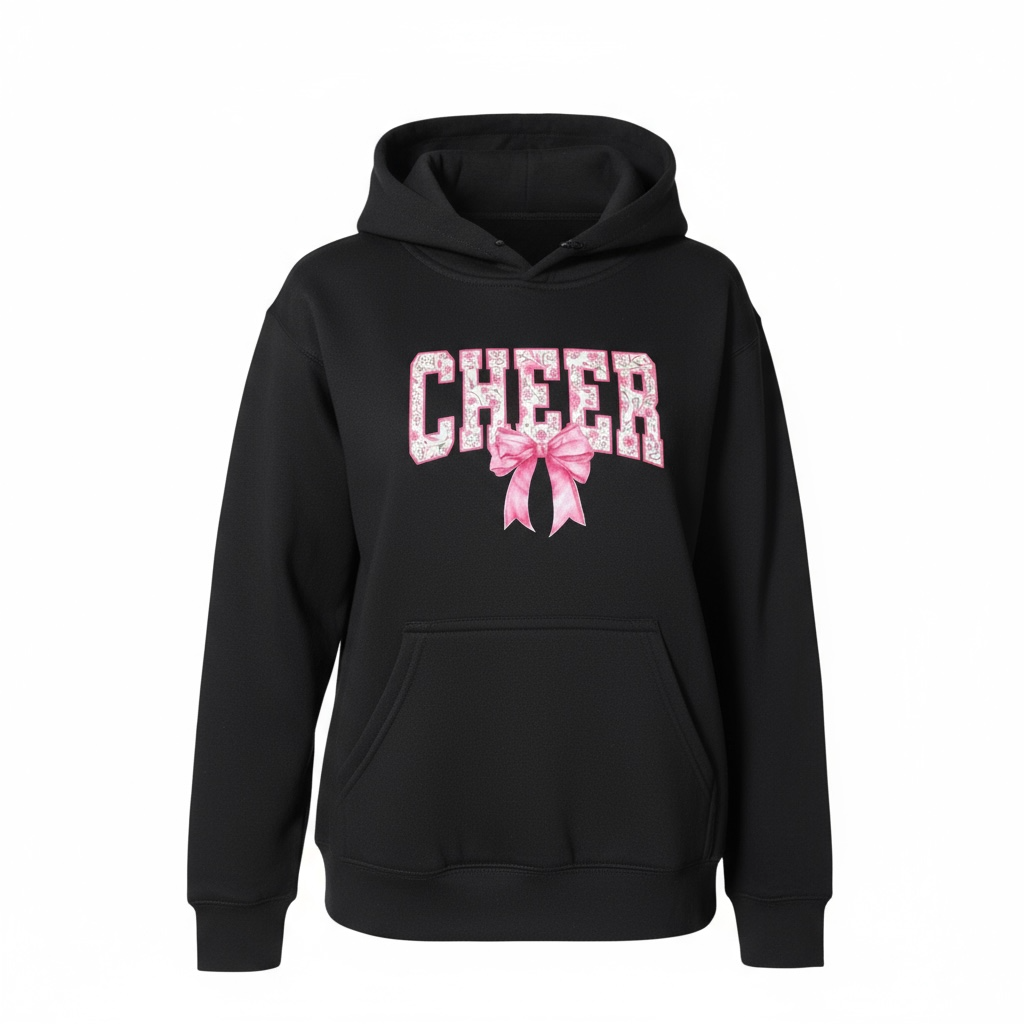 Cheer Little Girl Hoodie front view – youth girls game day pullover