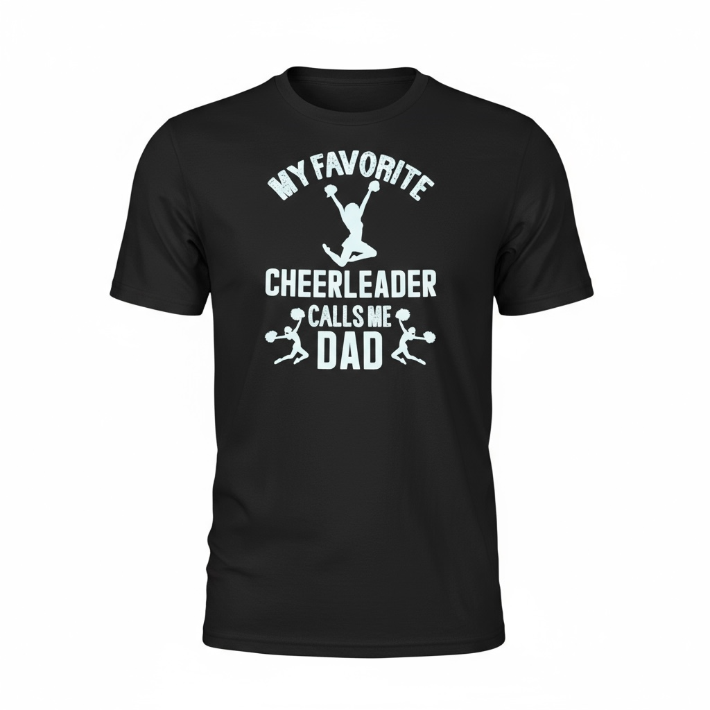 My Favorite Cheerleader T-Shirt for dads – men’s cheer supporter tee
