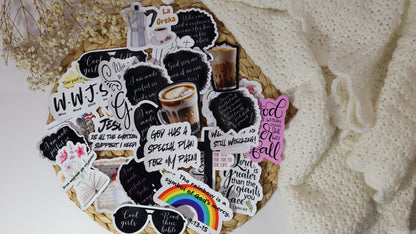 Durable vinyl Christian sticker for laptop or bottle