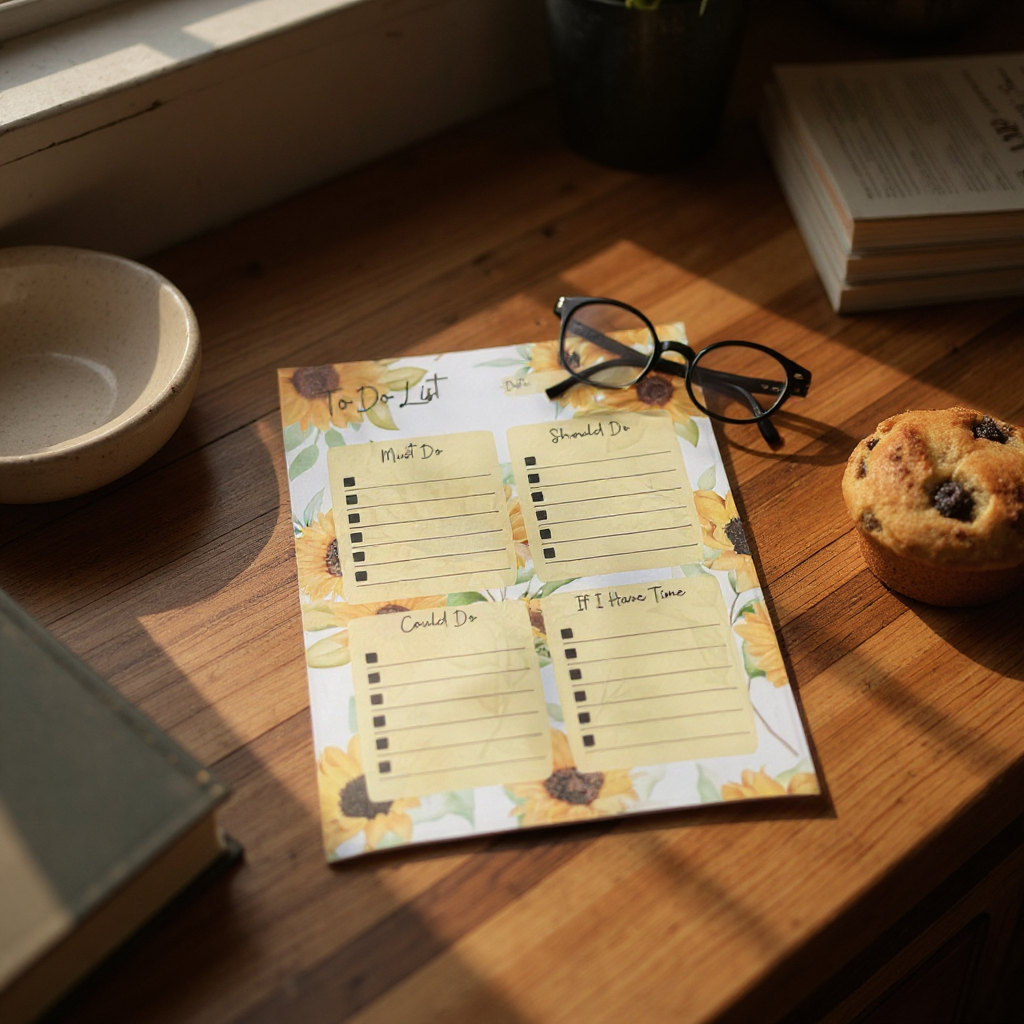 🌻 Sunflower To-Do List Notepad – Bright & Cheerful Daily Planner