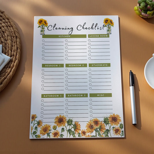 Magnetic Tear-Away Room-by-Room Cleaning Checklist Pad – Chore Chart for Busy Moms