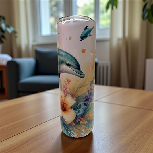 🐬Dolphin Stainless Steel Tumbler 20oz – Ocean-Inspired Drinkware