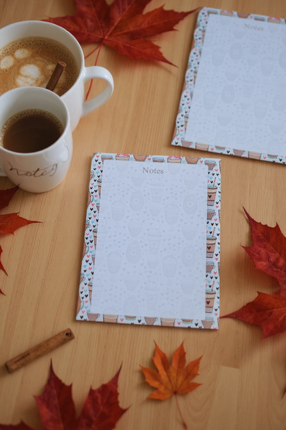 ☕ Cute Coffee Themed Notepads – 4x6 Inch Stationery Pads for To-Do Lists, Journaling & Notes