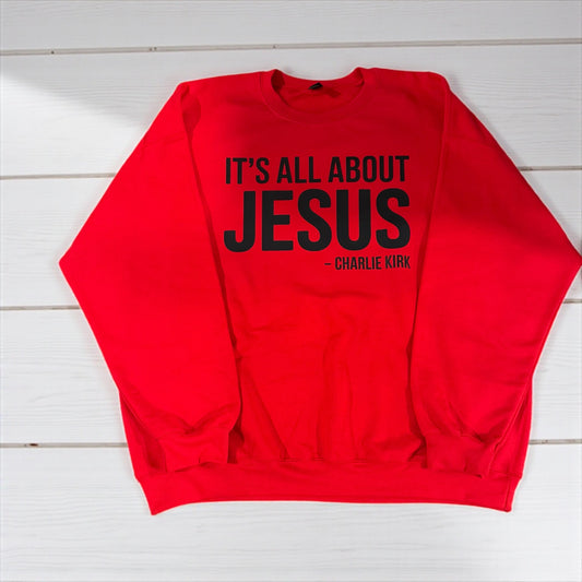 All About Jesus Sweatshirt – Christian Faith-Based Unisex Pullover