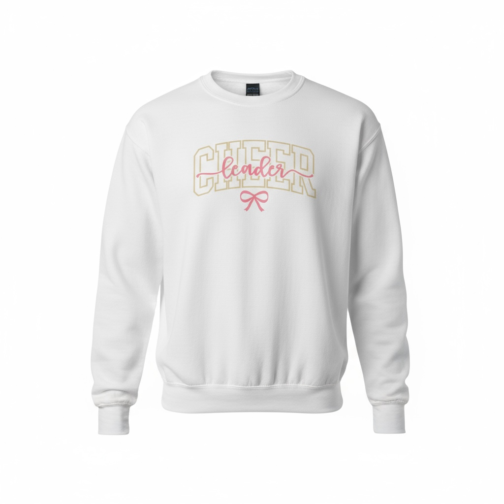 Pink & Gold Cheerleader Sweatshirt – Front View