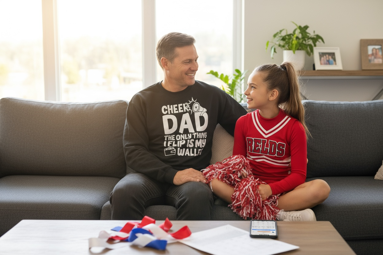 Men’s Cheer Dad wallet flip style – dad of a cheerleader gift