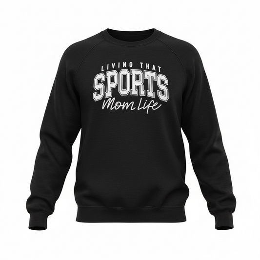 Sports Mom Life Sweatshirt – Fabric & Print Detail