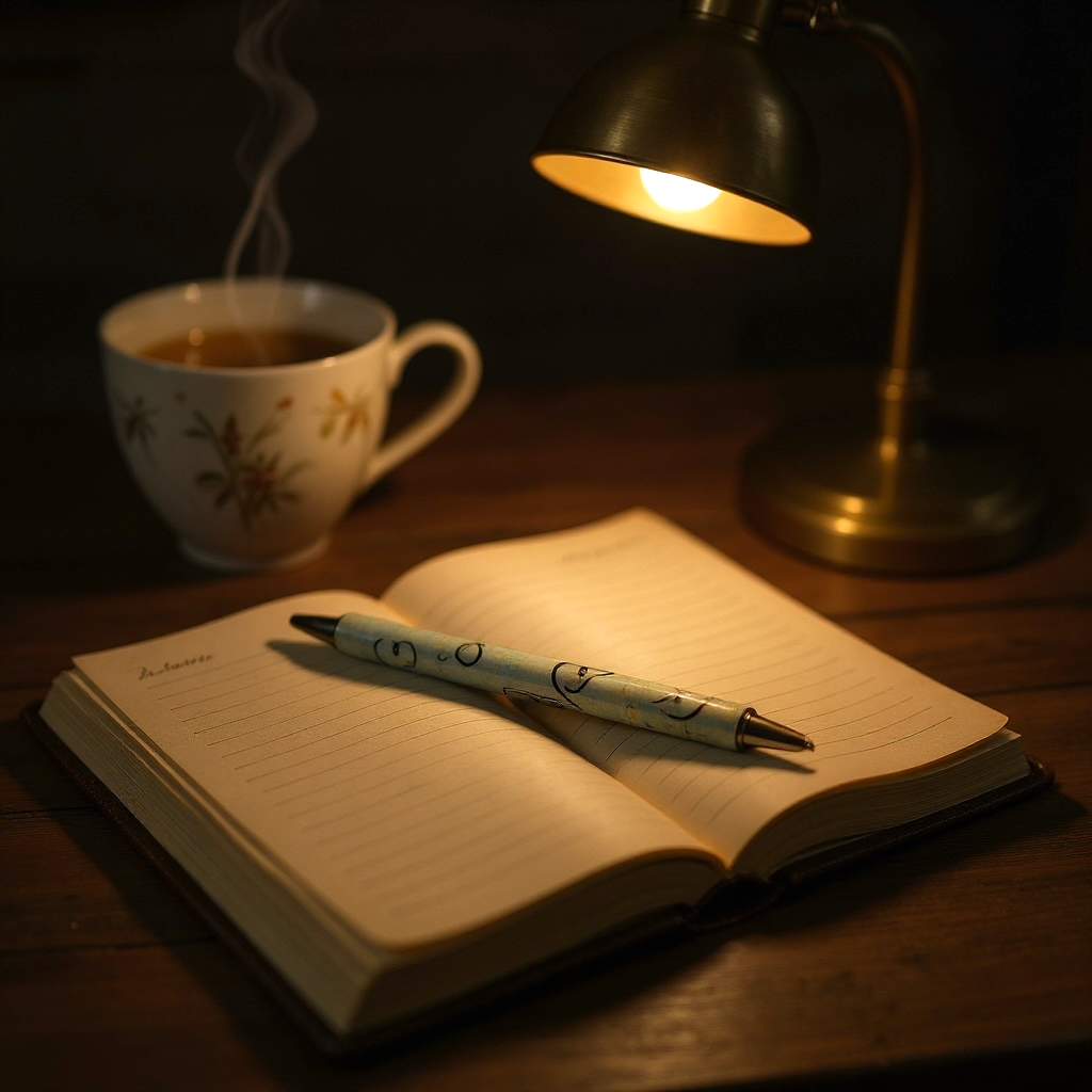 Stethoscope heart black ink pen styled on blush background for luxury brand aesthetic