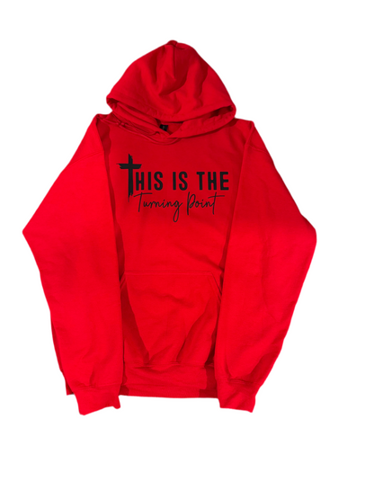 Unisex Christian faith sweatshirt with “This Is The Turning Point” message in cozy cotton blend.